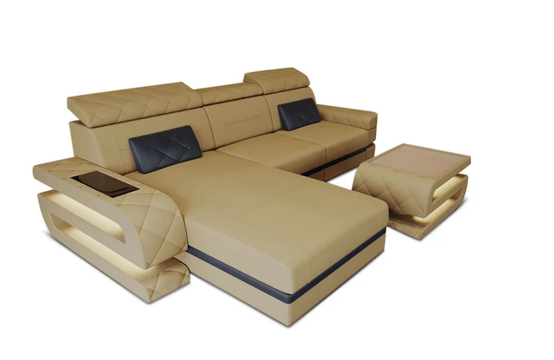 Ecksofa Bologna L-Form aus Stoff