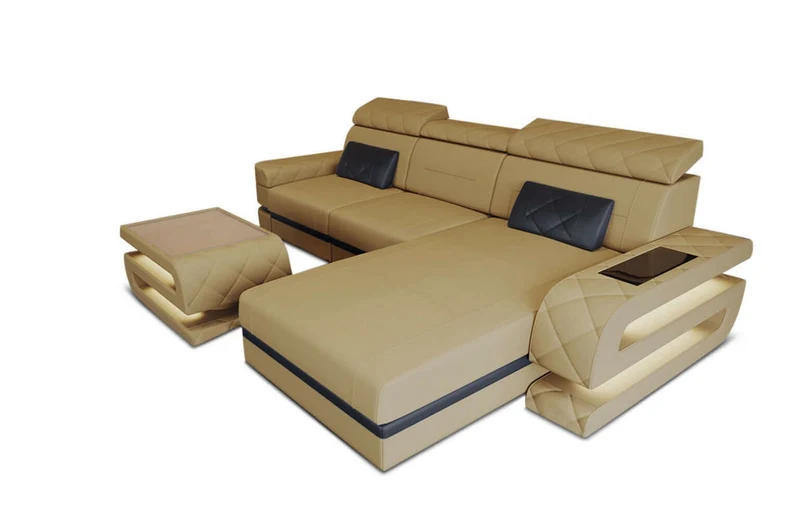 Ecksofa Bologna L-Form aus Stoff