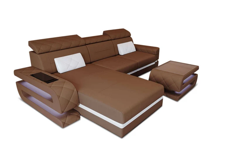 Ecksofa Bologna L-Form aus Stoff