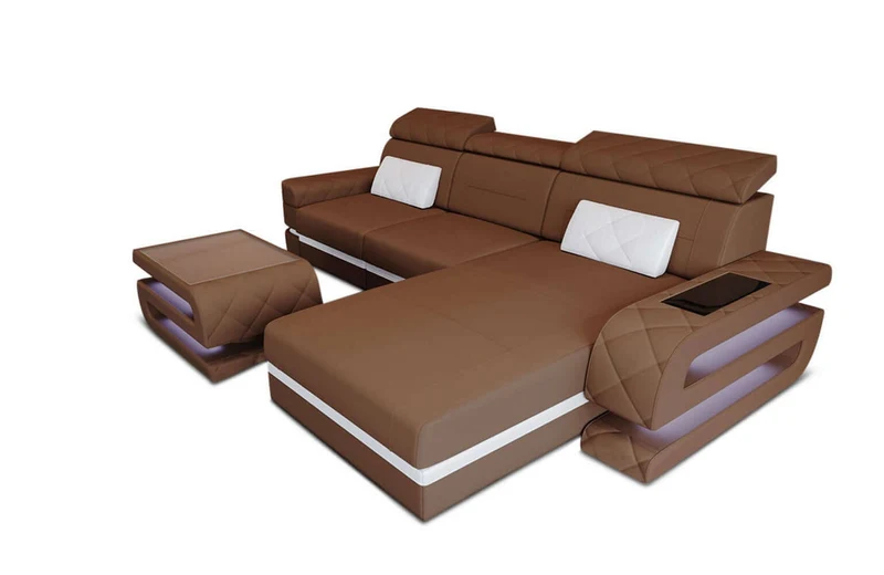 Ecksofa Bologna L-Form aus Stoff