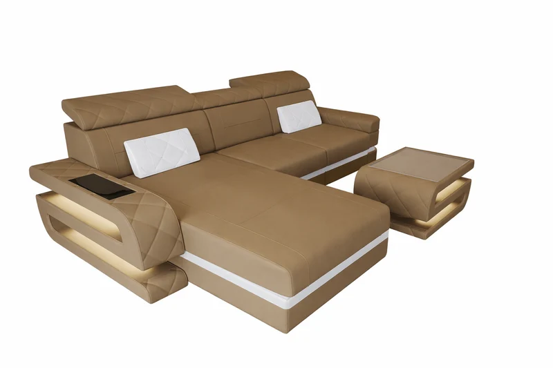 Ecksofa Bologna L-Form aus Stoff
