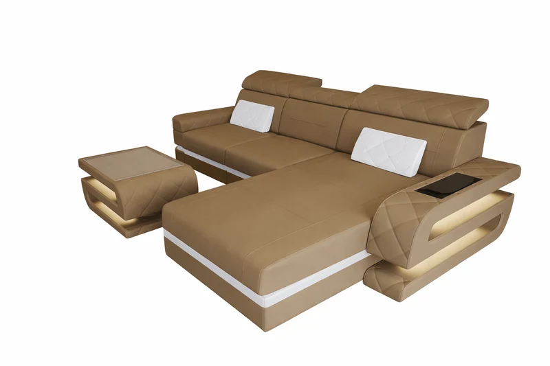 Ecksofa Bologna L-Form aus Stoff