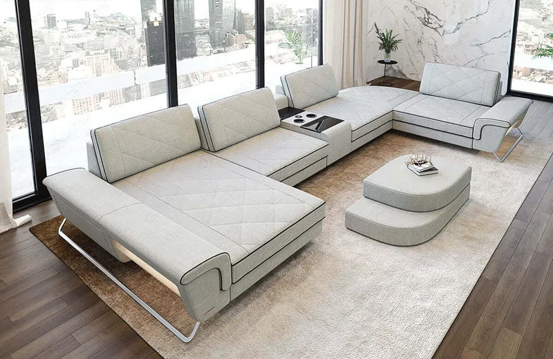 Couchlandschaft Bari U-Form in Stoff