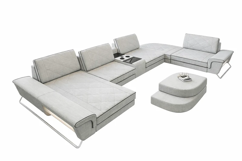 Couchlandschaft Bari U-Form in Stoff