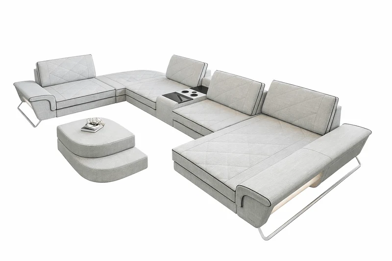 Couchlandschaft Bari U-Form in Stoff