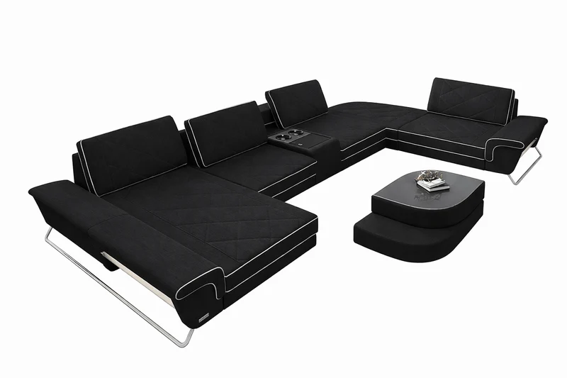 Couchlandschaft Bari U-Form in Stoff