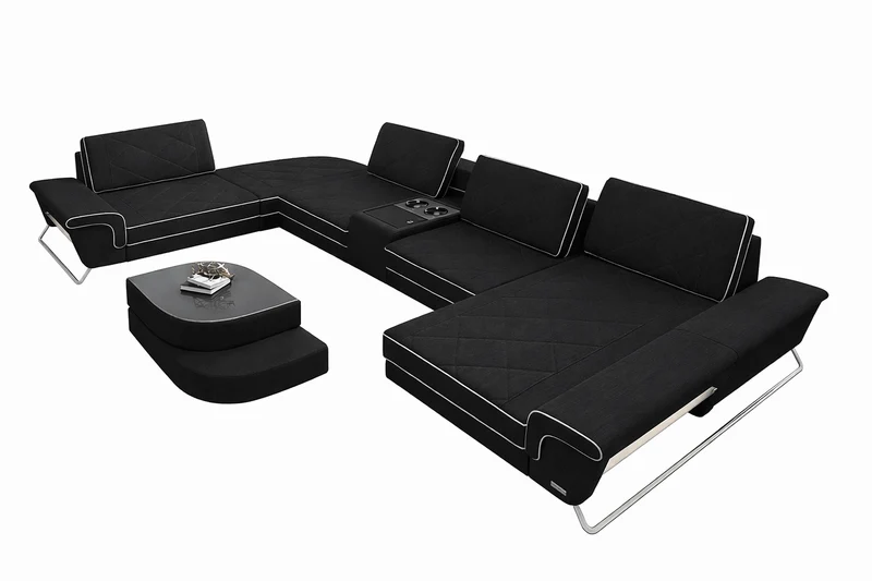 Couchlandschaft Bari U-Form in Stoff