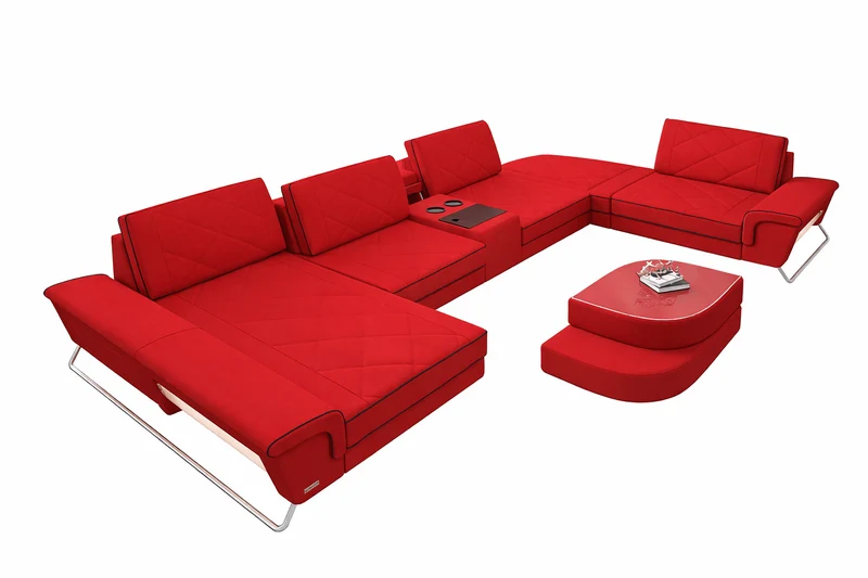 Couchlandschaft Bari U-Form in Stoff