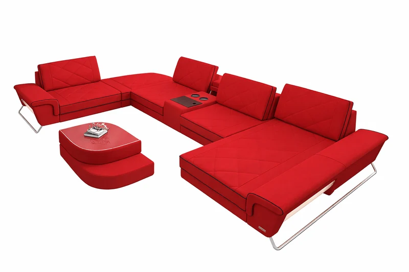 Couchlandschaft Bari U-Form in Stoff