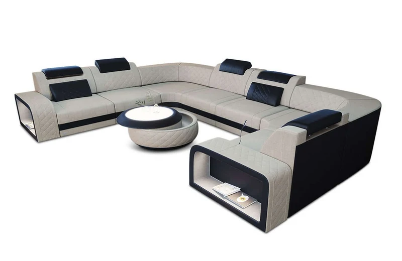 Stoff Wohnlandschaft Foggia U-Form