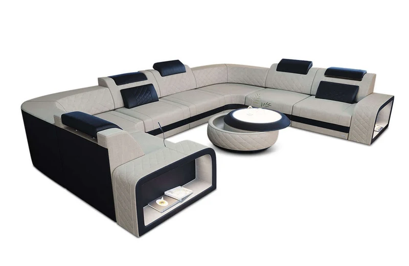 Stoff Wohnlandschaft Foggia U-Form