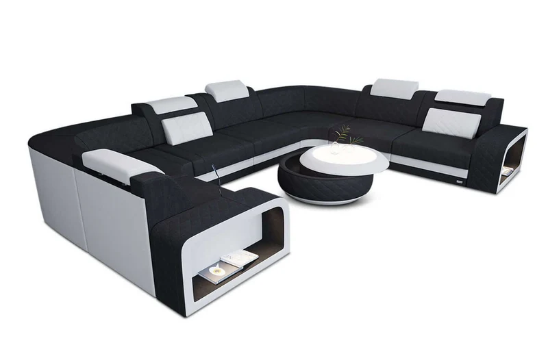 Stoff Wohnlandschaft Foggia U-Form