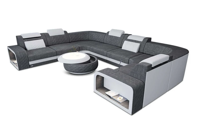 Stoff Wohnlandschaft Foggia U-Form