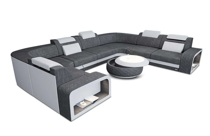 Stoff Wohnlandschaft Foggia U-Form