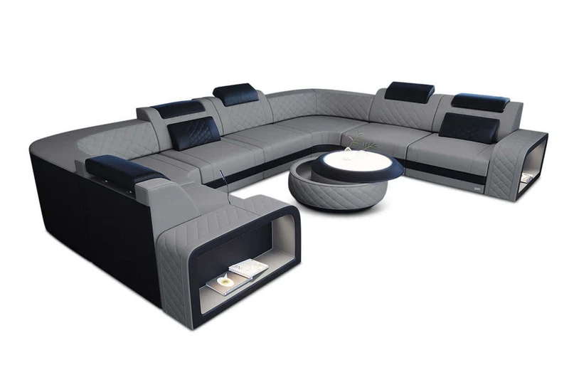 Stoff Wohnlandschaft Foggia U-Form