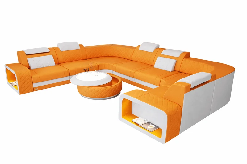 Stoff Wohnlandschaft Foggia U-Form
