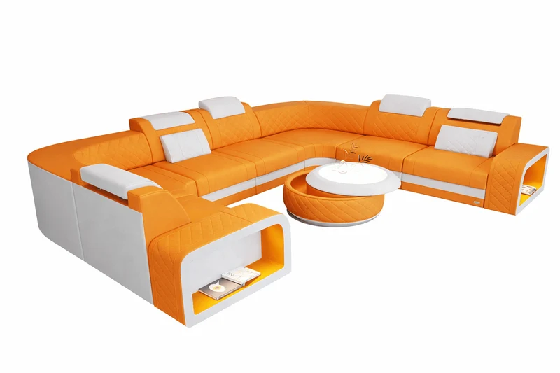 Stoff Wohnlandschaft Foggia U-Form
