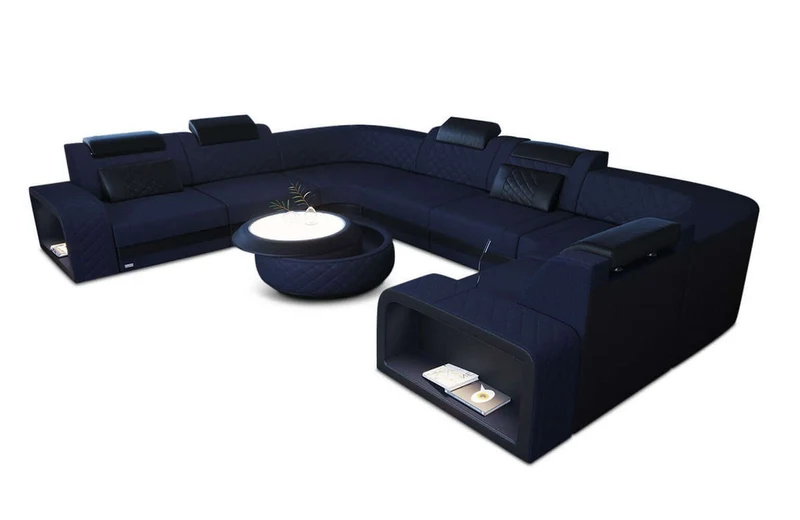 Stoff Wohnlandschaft Foggia U-Form