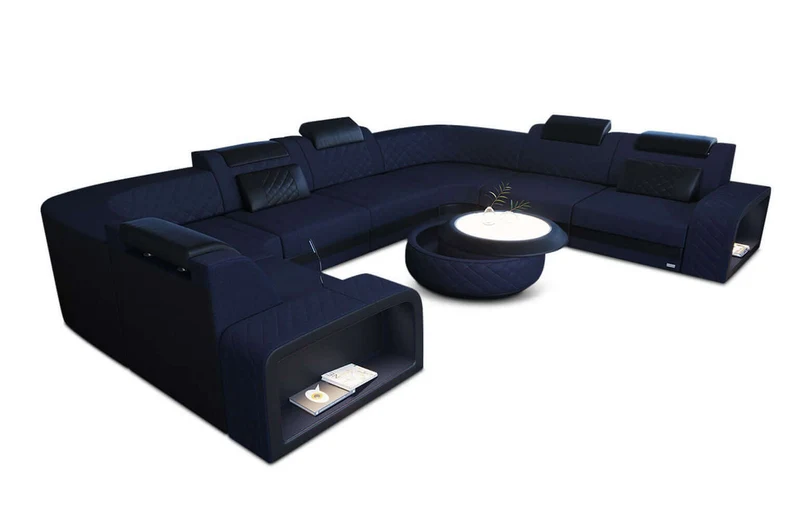 Stoff Wohnlandschaft Foggia U-Form