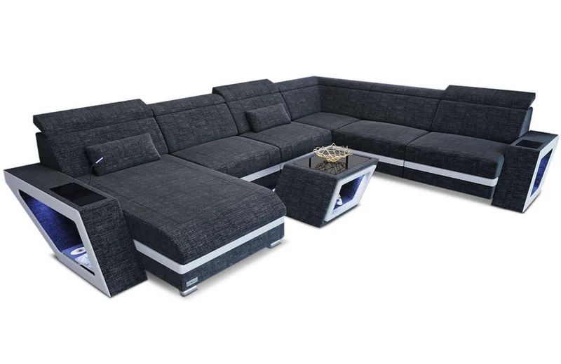Wohnlandschaft Catania XXL U-Form in Stoff