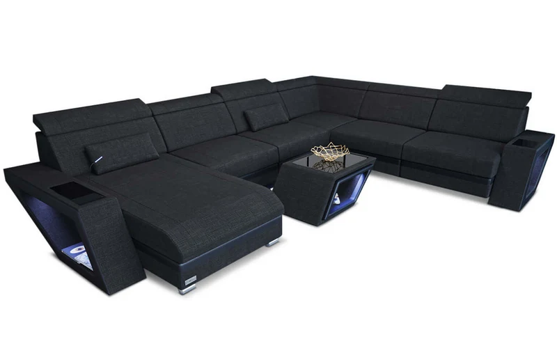 Wohnlandschaft Catania XXL U-Form in Stoff