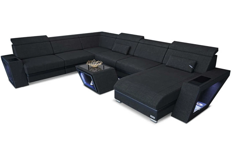 Wohnlandschaft Catania XXL U-Form in Stoff