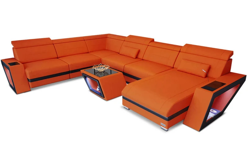 Wohnlandschaft Catania XXL U-Form in Stoff