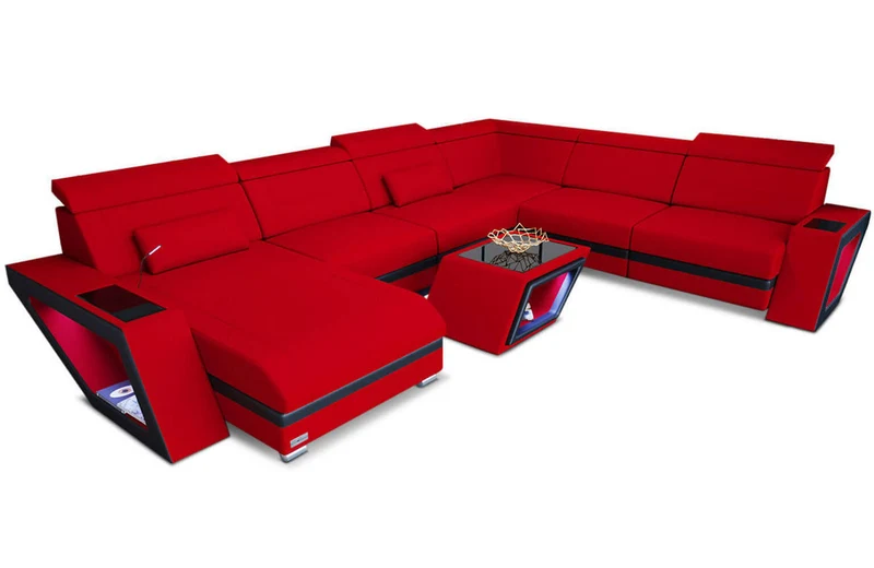 Wohnlandschaft Catania XXL U-Form in Stoff