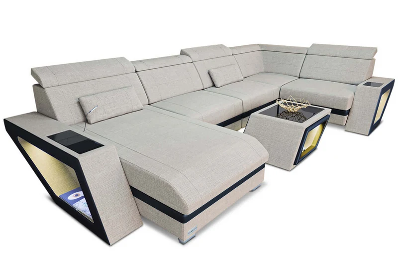 Stoff Wohnlandschaft Catania U-Form