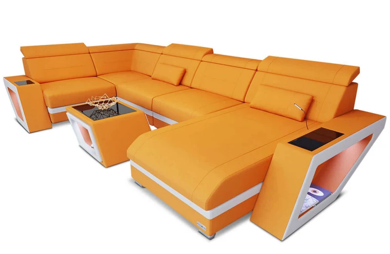 Stoff Wohnlandschaft Catania U-Form