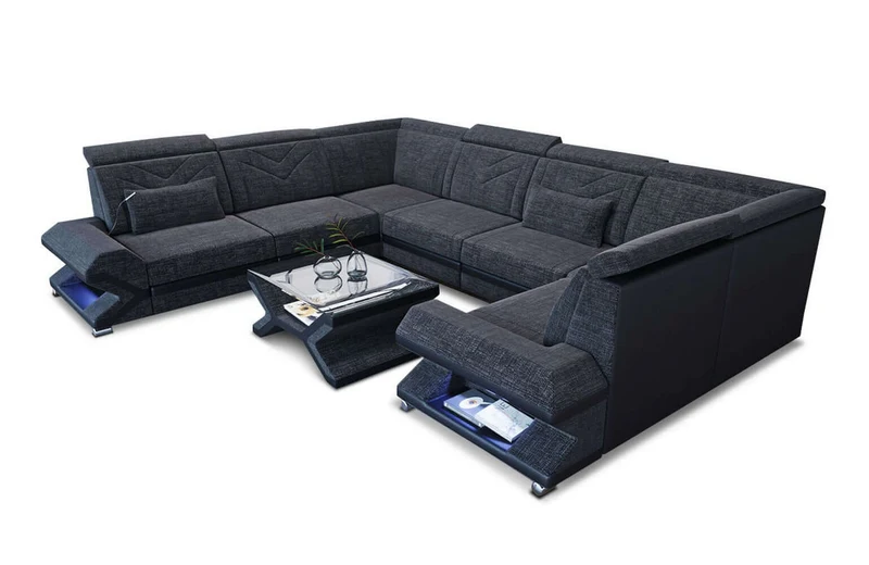 Wohnlandschaft Sorrento U-Form aus Stoff