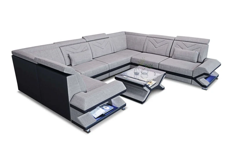 Wohnlandschaft Sorrento U-Form aus Stoff
