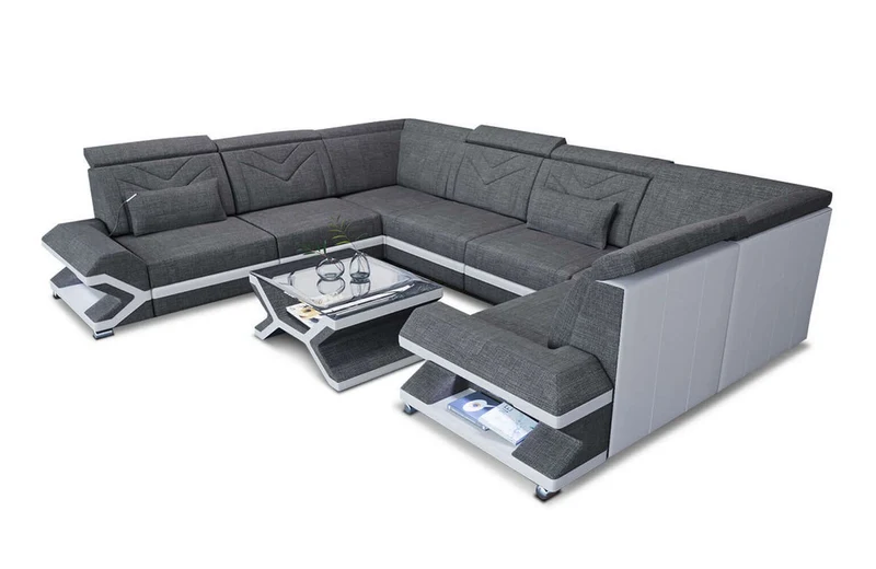 Wohnlandschaft Sorrento U-Form aus Stoff