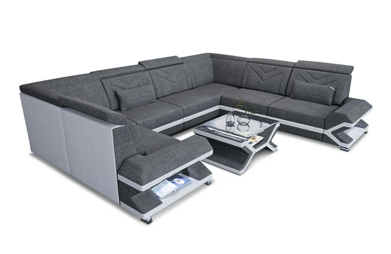 Wohnlandschaft Sorrento U-Form aus Stoff