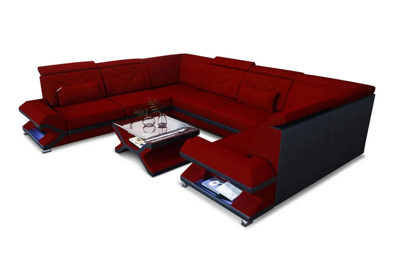 Wohnlandschaft Sorrento U-Form aus Stoff