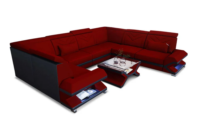 Wohnlandschaft Sorrento U-Form aus Stoff
