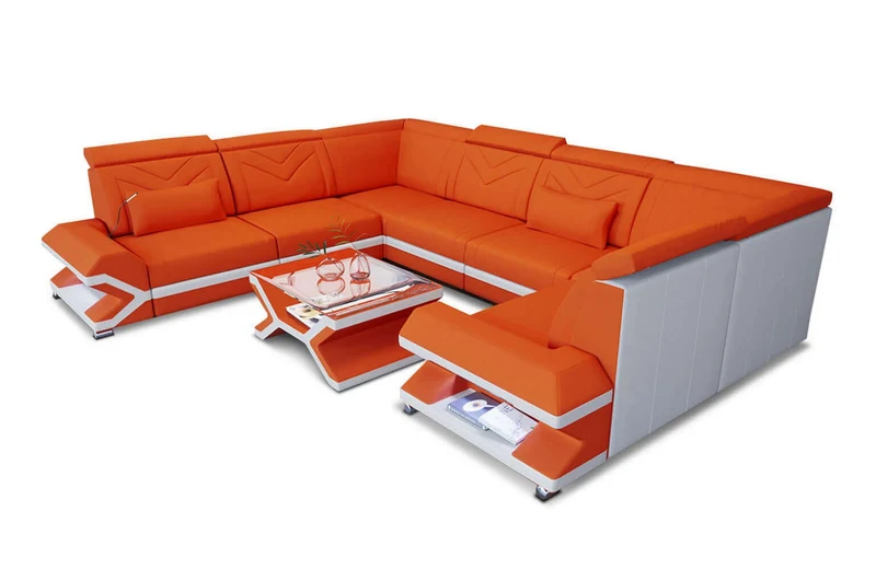 Wohnlandschaft Sorrento U-Form aus Stoff