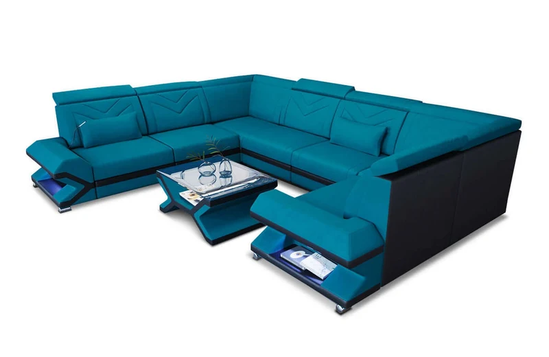 Wohnlandschaft Sorrento U-Form aus Stoff