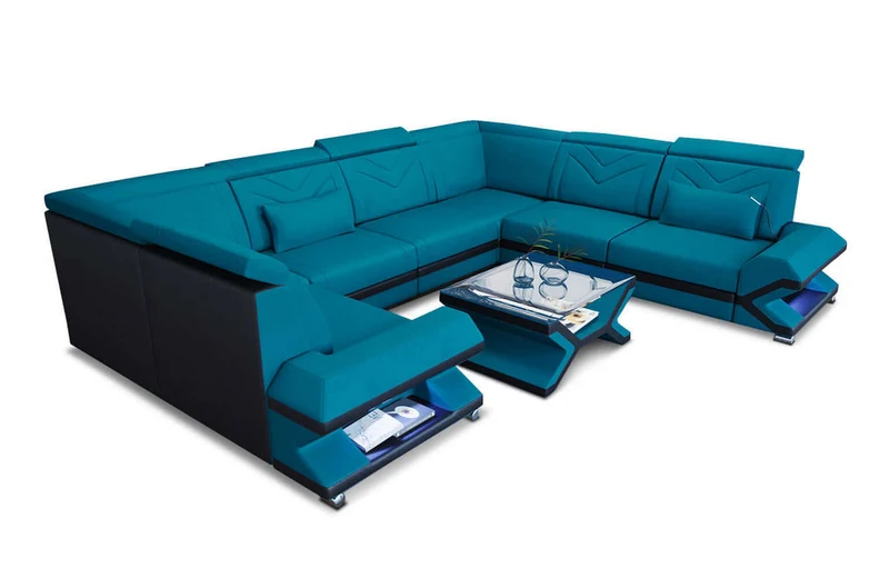 Wohnlandschaft Sorrento U-Form aus Stoff
