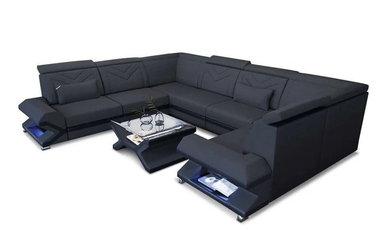 Wohnlandschaft Sorrento U-Form aus Stoff