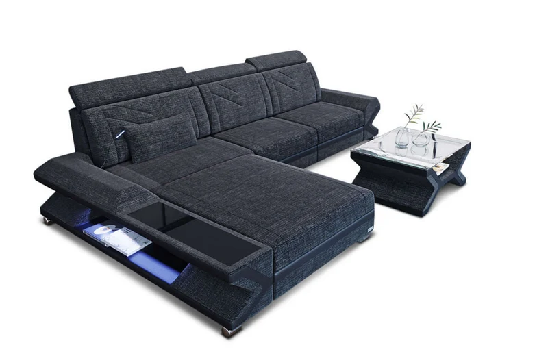 Couch Napoli L-Form in Stoff