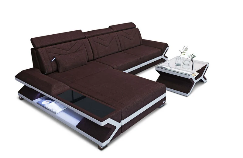 Couch Napoli L-Form in Stoff
