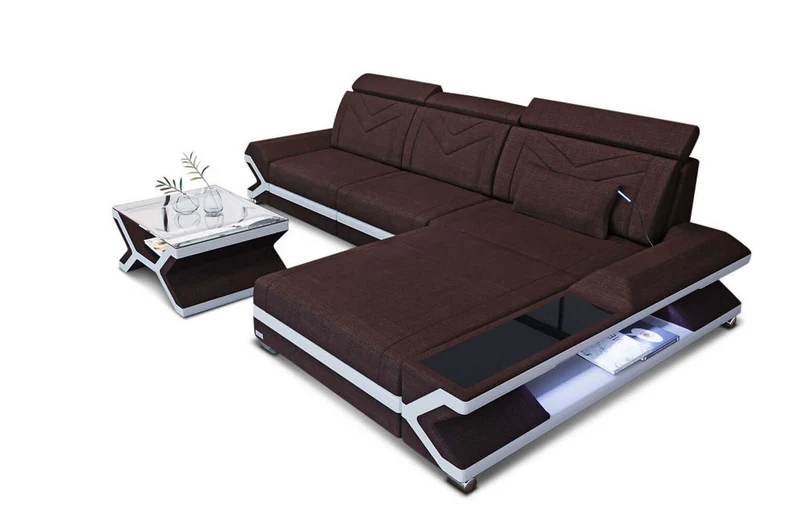 Couch Napoli L-Form in Stoff