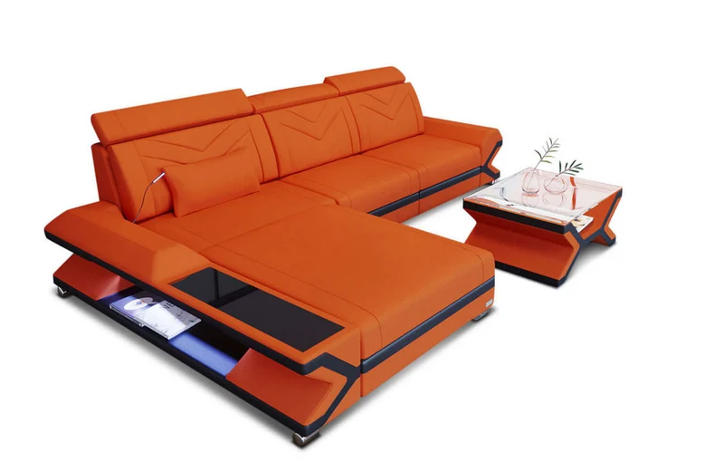 Couch Napoli L-Form in Stoff