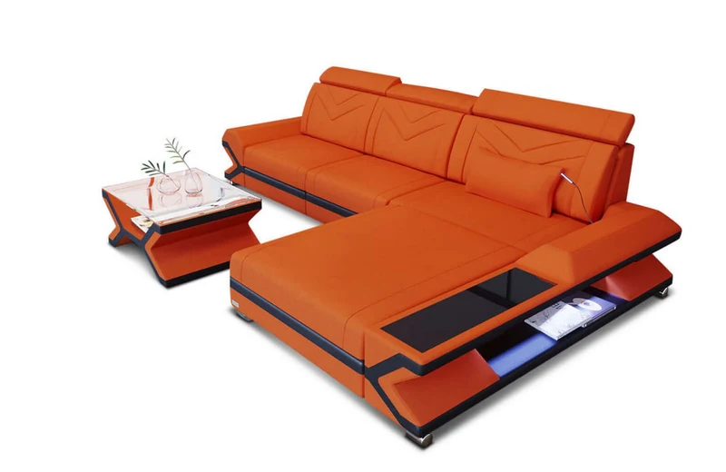 Couch Napoli L-Form in Stoff