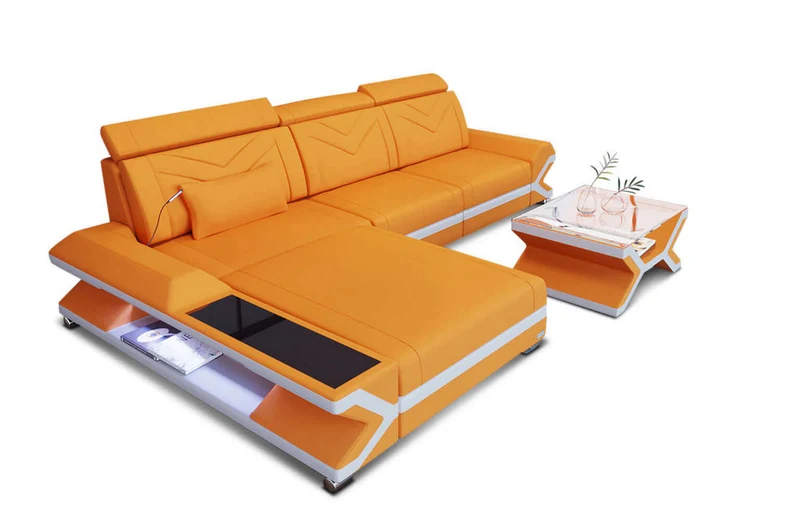 Couch Napoli L-Form in Stoff