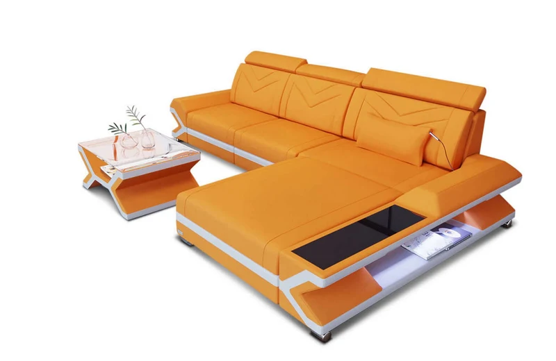 Couch Napoli L-Form in Stoff