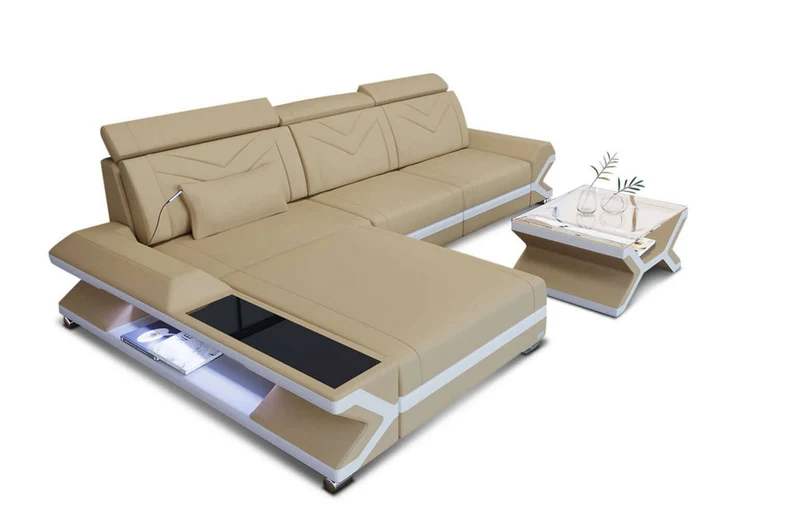 Couch Napoli L-Form in Stoff