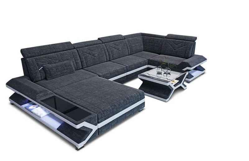 Stoff Wohnlandschaft Napoli U-Form