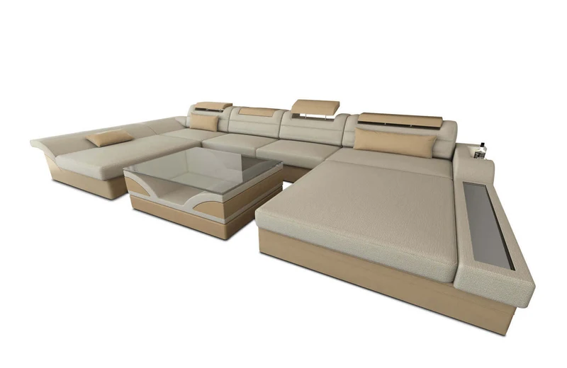 Couchlandschaft Monza U-Form in Stoff